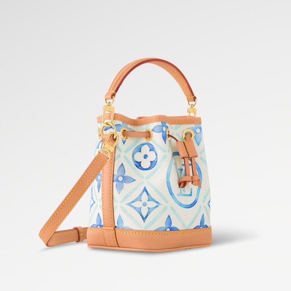 Louis Vuitton Nano Noe By The Pool Watercolor Bucket Bag Lagoon Blue Limited - Picture 2 of 11